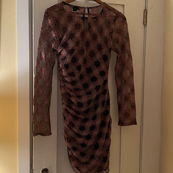 Revolve Clothing black/red milana mini dress. EUC bodycon lace sheer lined.Small - Picture 6 of 6